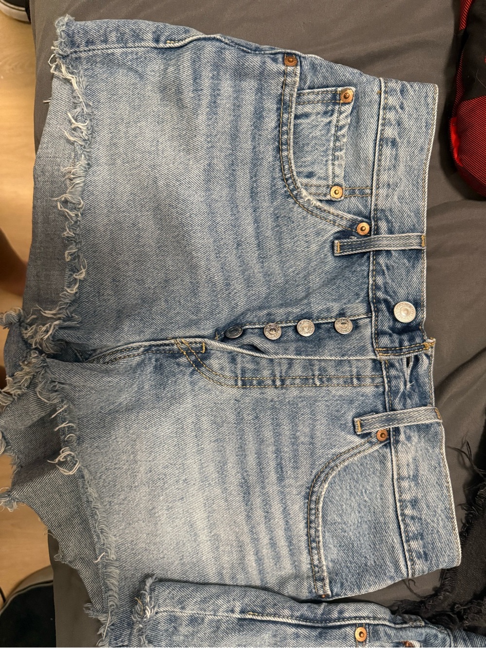 Levi's Light Blue Distressed Denim Jean Shorts